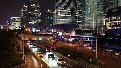 上海陆家嘴城市夜景视频的预览图